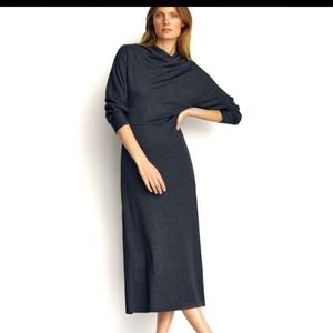 Massimo Dutti Grey Drape Dress